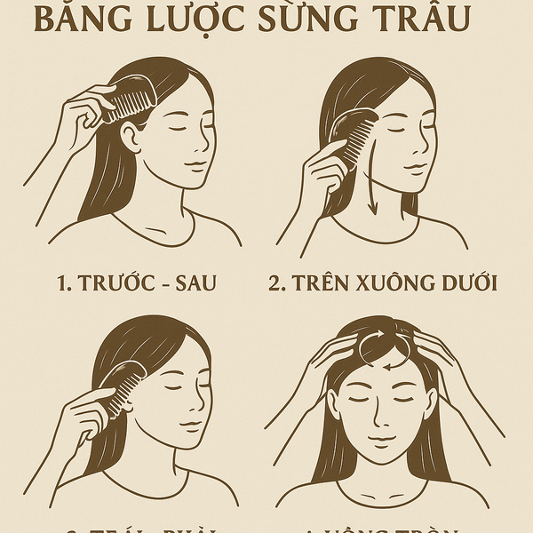 Hướng Dẫn Kỹ Thuật Massage Da Đầu Bằng Lược Sừng Trâu