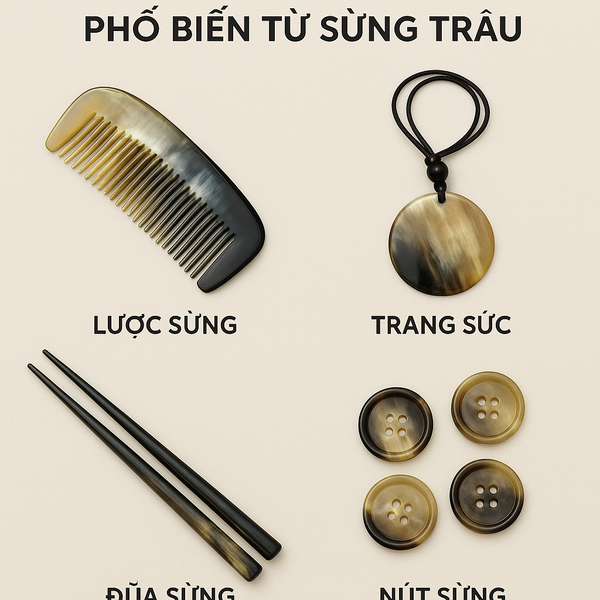 Phân Loại Sản Phẩm Phụ Kiện Phổ Biến Từ Sừng Trâu