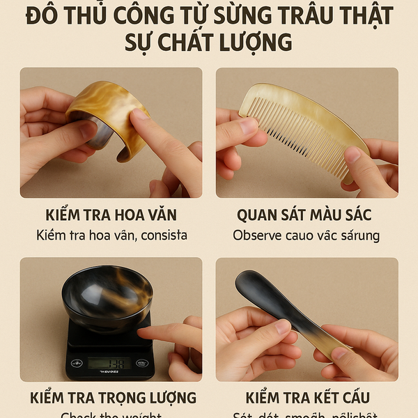 Các Cách Kiểm Tra và Nhận Biết Đồ Thủ Công Từ Sừng Trâu Thật Sự Chất Lượng