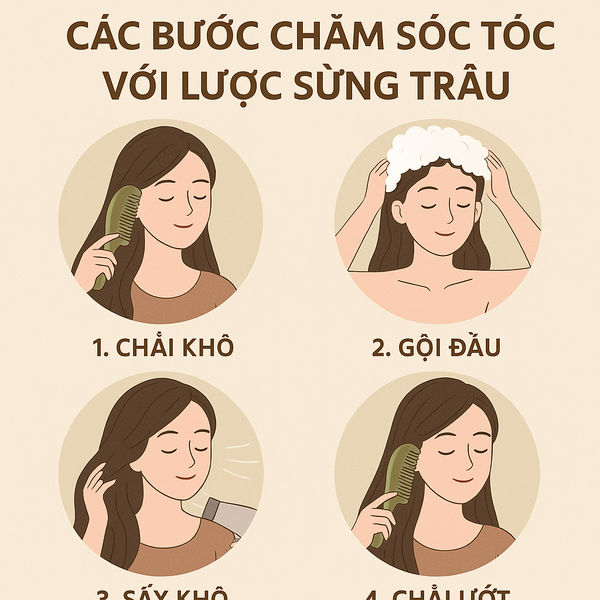 Các Bước Chăm Sóc Tóc với Lược Sừng Trâu