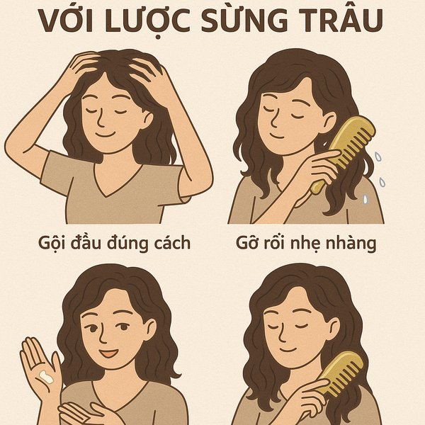 Cách Chăm Sóc Tóc Uốn với Lược Sừng Trâu