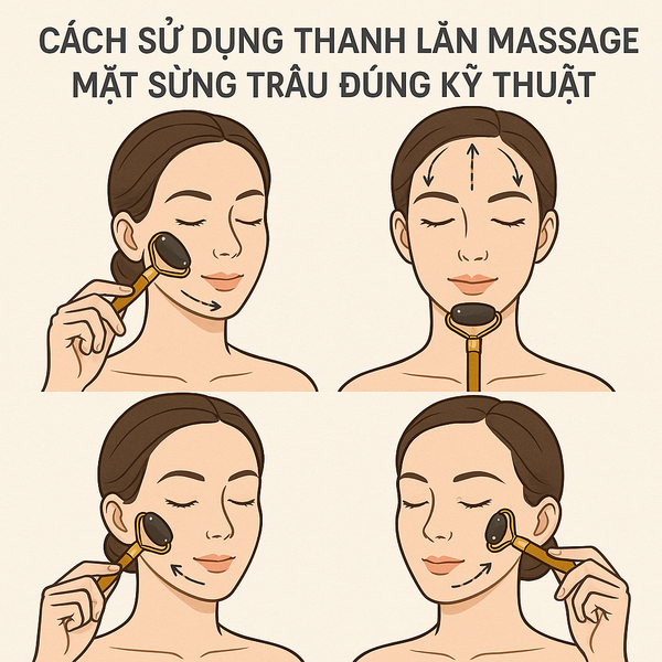 Cách sử dụng thanh lăn massage mặt sừng trâu đúng kỹ thuật