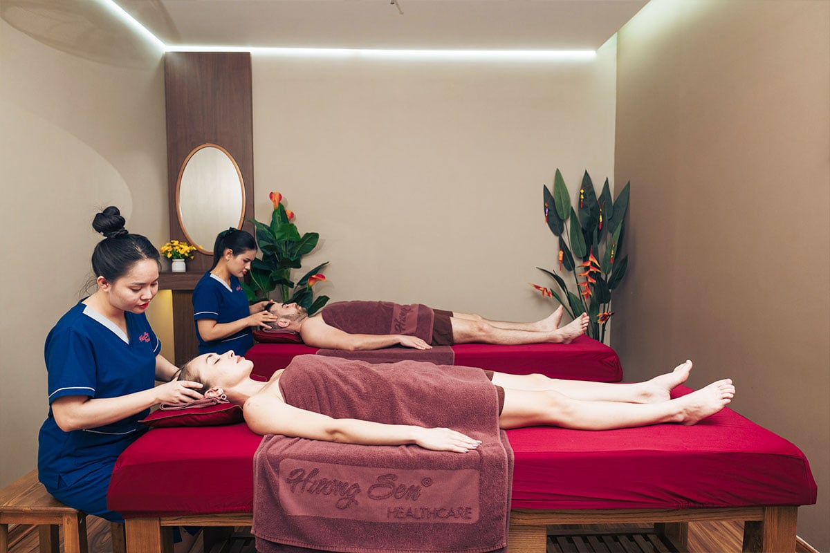 Massage treatment room in Ho Chi Minh City designed for relaxation and privacy