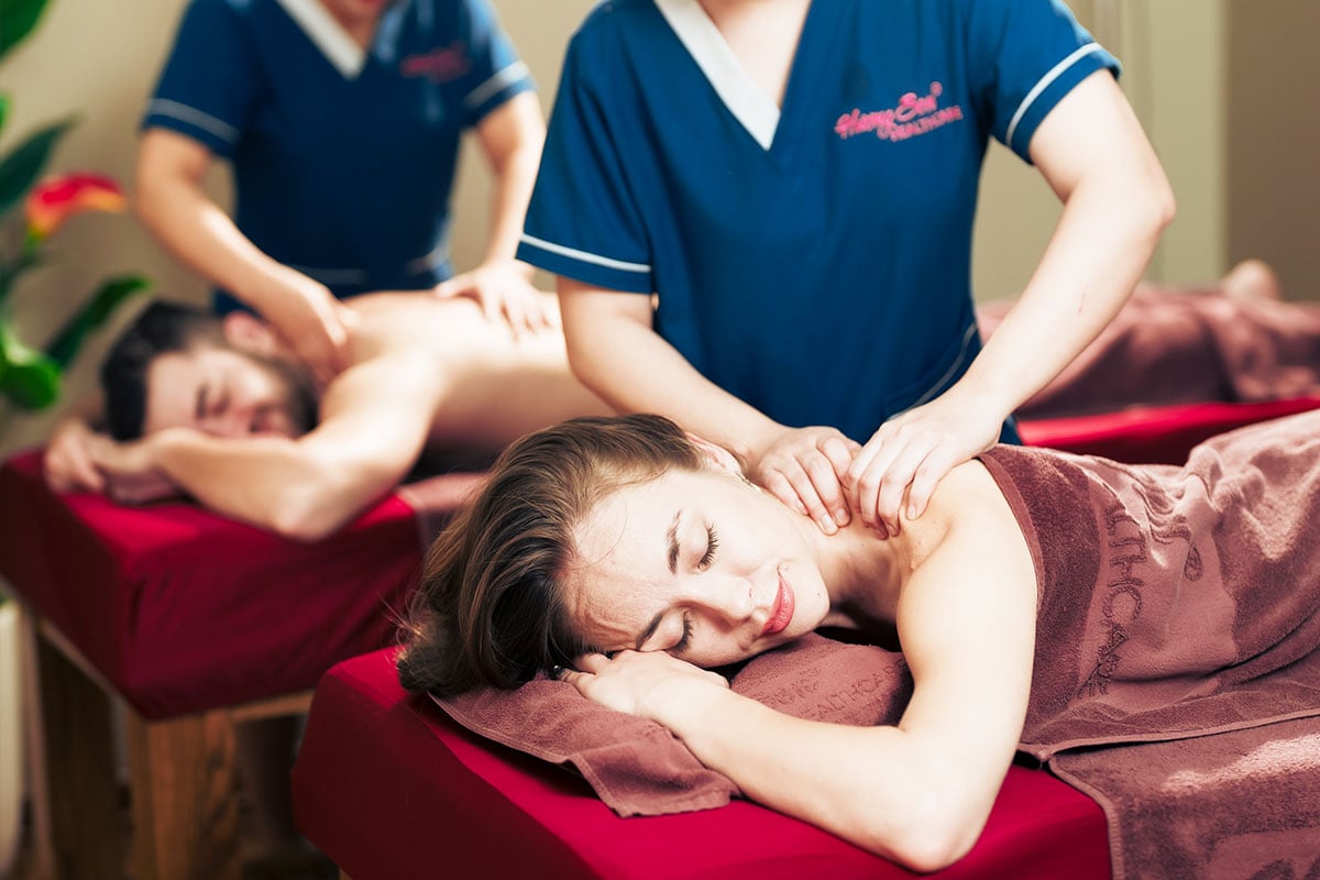 Traditional medicine massage and herbal soak at a wellness center in HCMC