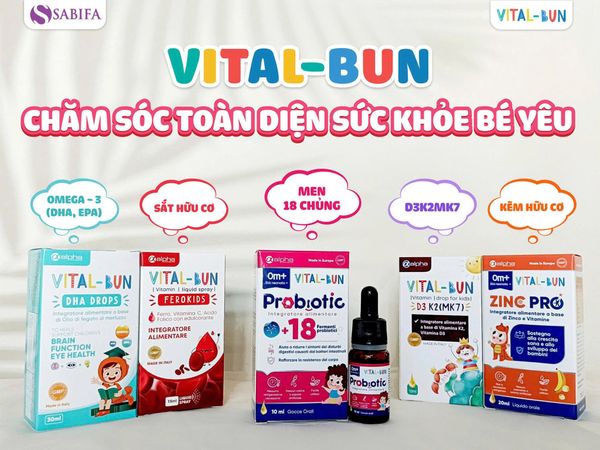 Bộ 5 sản phẩm chăm sóc sức khỏe cho bé VITAL-BUN từ Italy