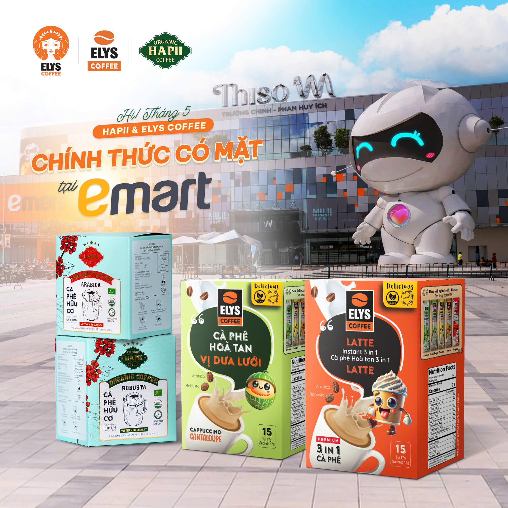 Elys Coffee chính thức có mặt tại hệ thống Emart