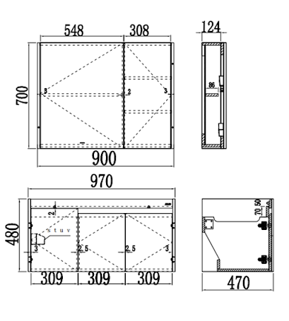 tu-guong-lavabo-arrow-ADGMD10G31009H-C/AP31009H