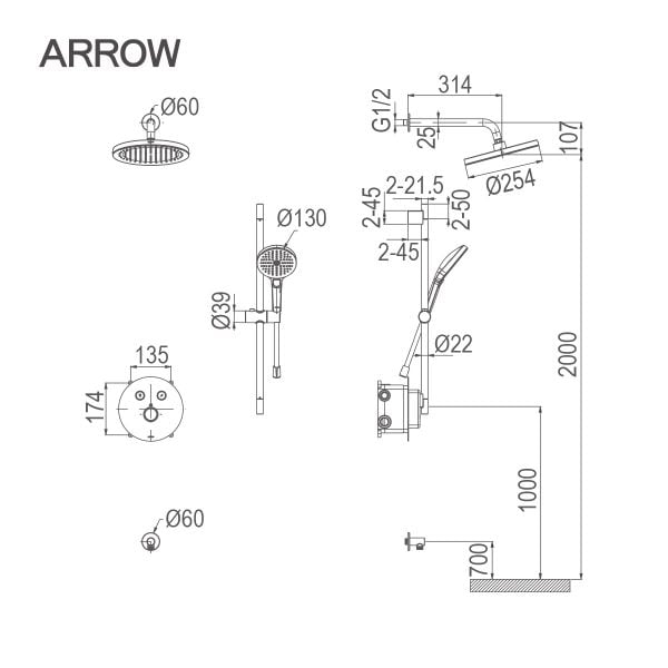 Vòi-sen-âm-tường-nóng-lạnh-Arrow-ARQ12H852AU1MB-1-thiết-kế
