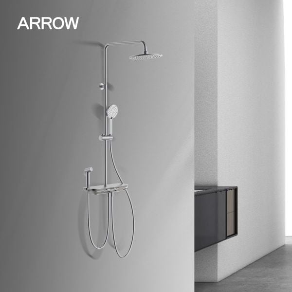 Vòi Sen Cây Nóng Lạnh Arrow AD3421CP | 4 Chức Năng, Thiết Kế Kèm Kệ Kính