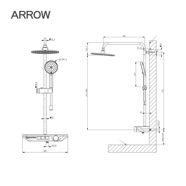 Vòi Sen Cây Nóng Lạnh Arrow AD3319GGP – Đẳng Cấp Hiện Đại, Tối Ưu Tiện Nghi