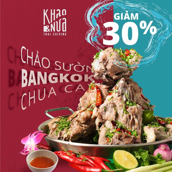 QUÀ TẶNG BẤT NGỜ: GIẢM NGAY 30% CHẢO SƯỜN BANGKOK CHUA CAY