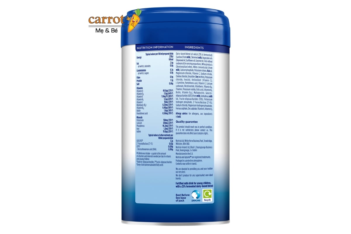Thành Phần Sữa Aptamil Anh Số 3 Mẹ Và Bé Carrot Đà Nẵng
