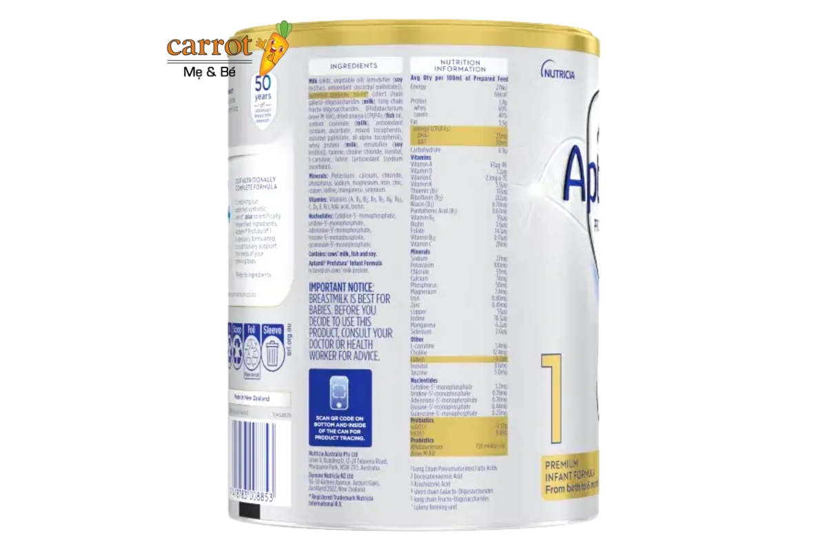 Thành Phần Sữa Aptamil Úc Số 1 Siêu Thị Mẹ Và Bé Carrot