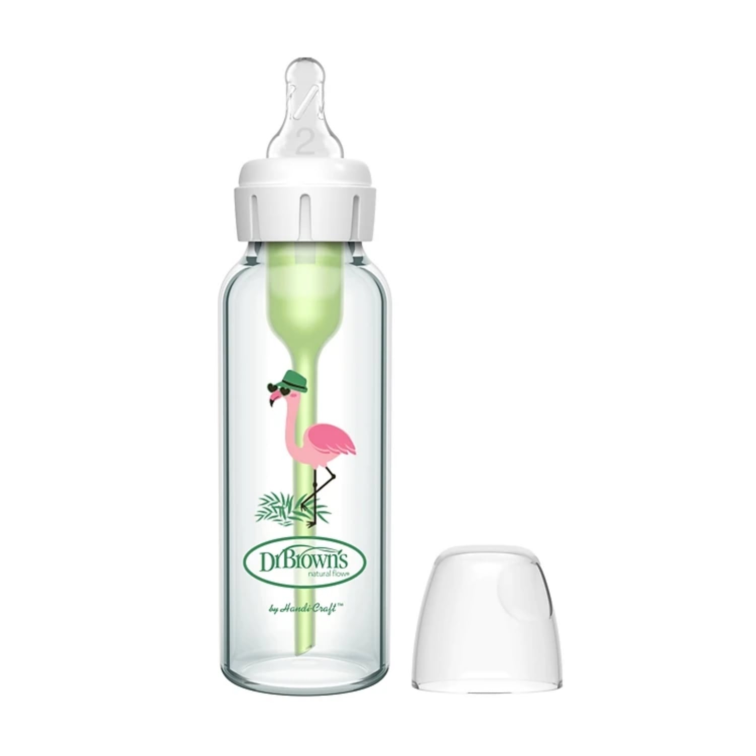 binh sua dr brown co hep thuy tinh 250ml hoa tiet hong hac