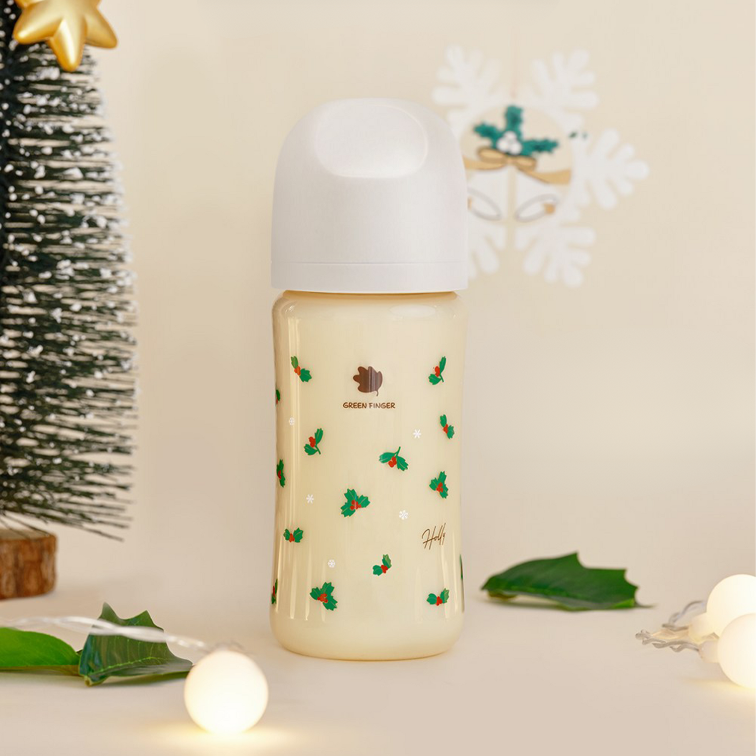 Bình Sữa Bebegrow Green Finger PPSU 280ml Họa tiết Holly