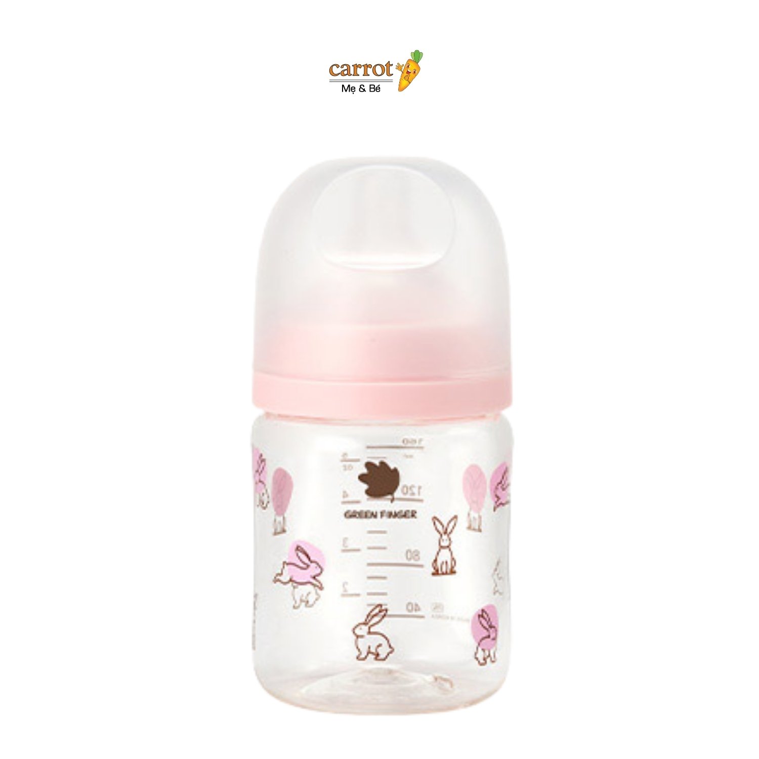 Bình sữa Green Finger Bebe Grow 160ml nhựa PA 160ml - Kèm núm size S