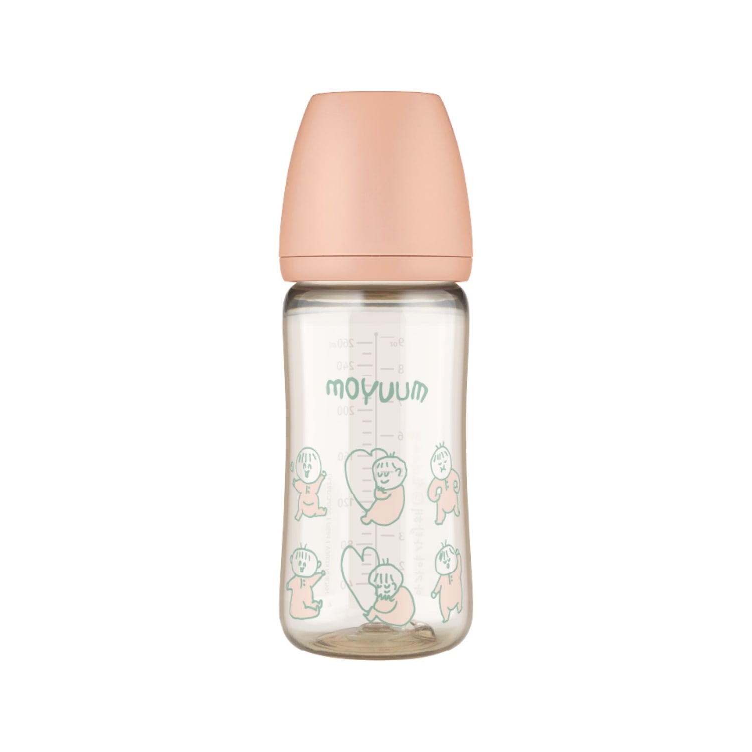 Bình sữa Moyuum PPSU Ogu Hồng 270ml kèm núm 2