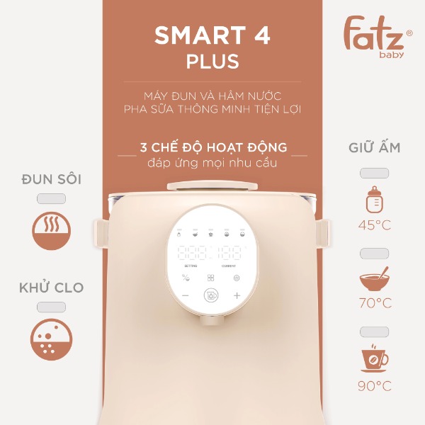Chức năng máy đun và hâm nước pha sữa Fatzbaby Smart 4 Plus