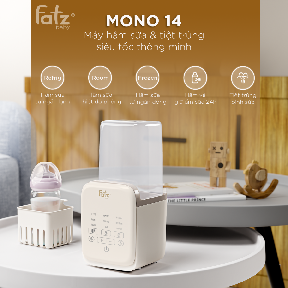 Điểm nổi bật của Máy Hâm Sữa Và Tiệt Trùng – Mono 14 – Fatzbaby