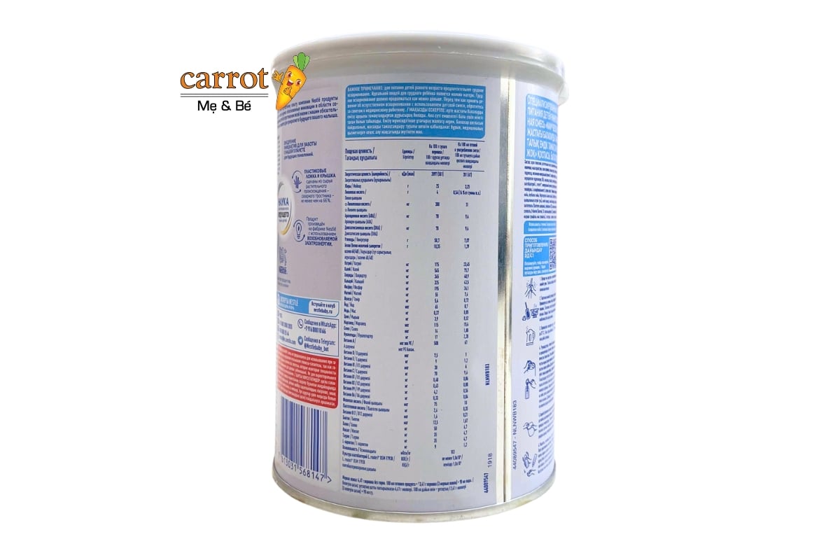 Thành phần sữa Nan lactose free Nga