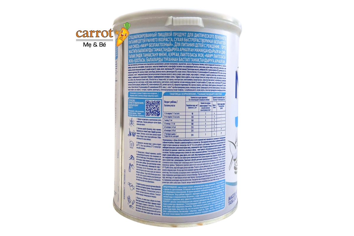 Hướng dẫn pha sữa Nan lactose free Nga