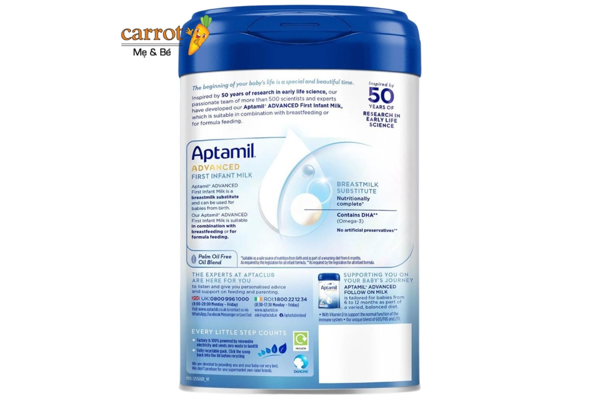 Công dụng sữa Aptamil Anh Số 1 - Siêu thị Mẹ Và Bé Carrot
