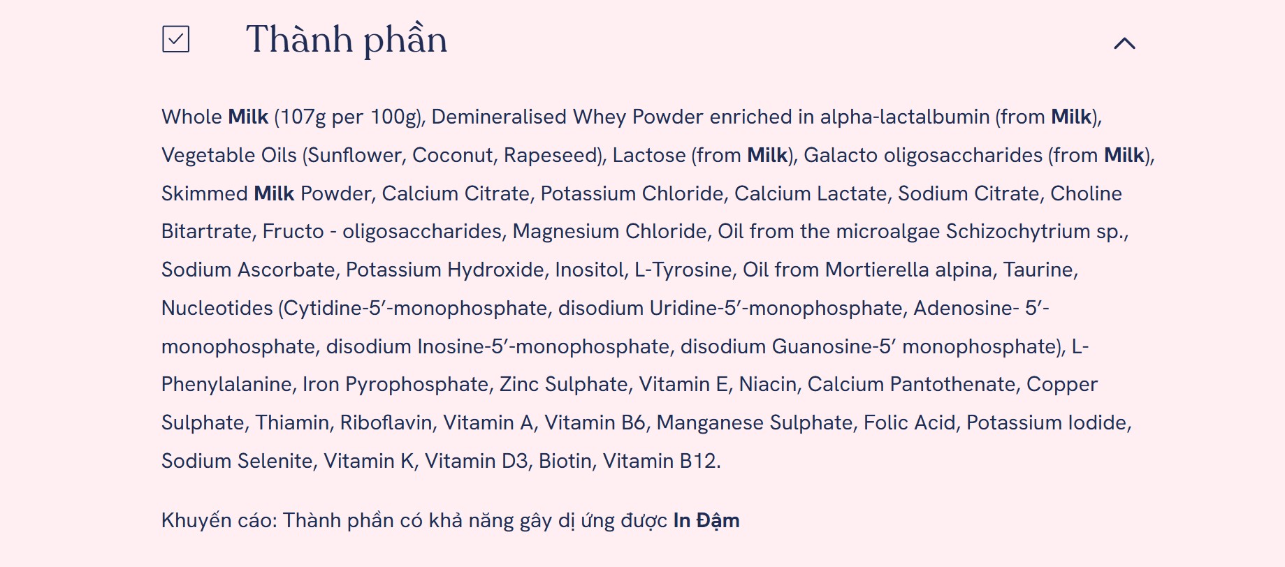 Thanh Phan Sua Kendamil Goat So 3 800g