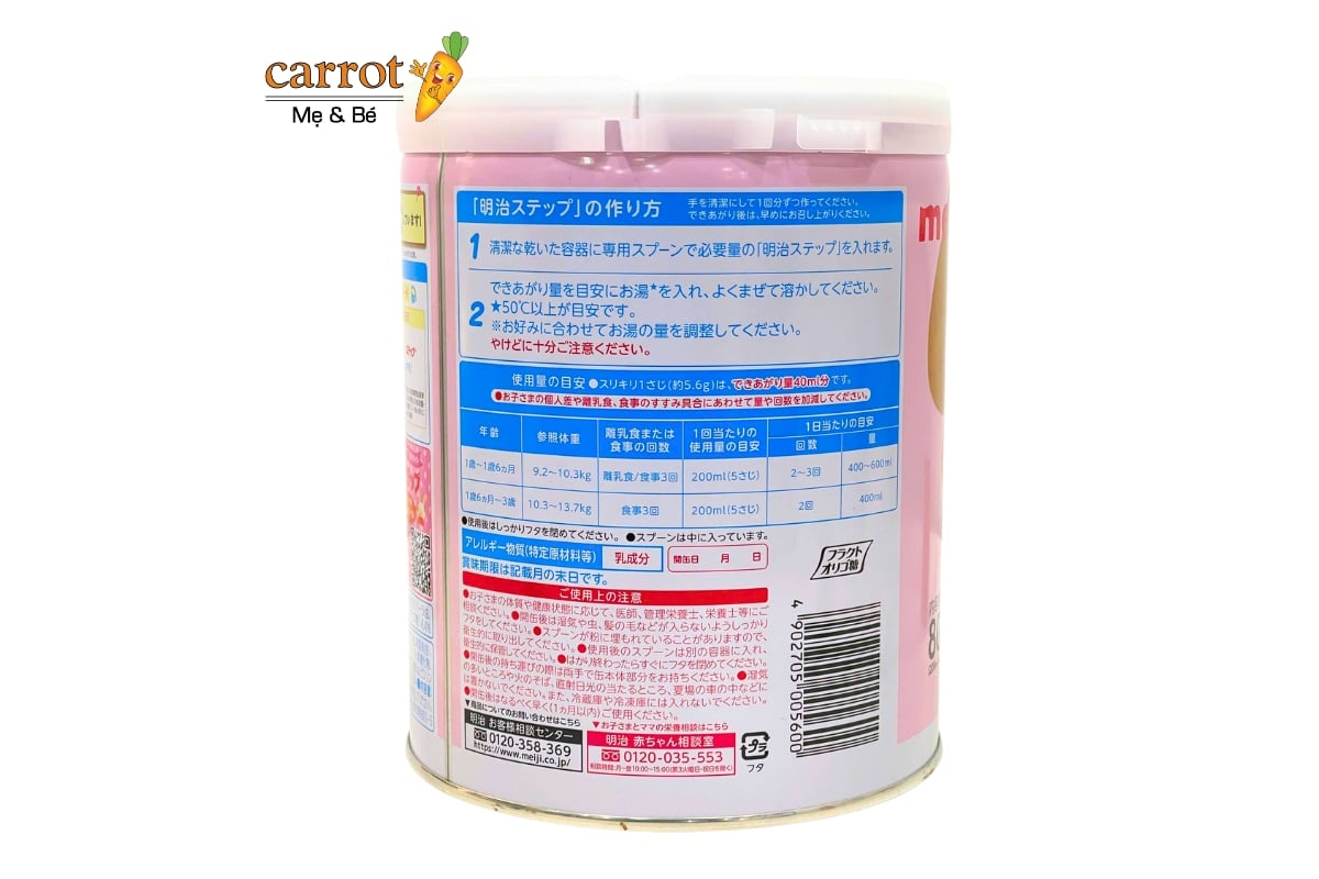 cách pha sữa meiji 1 3