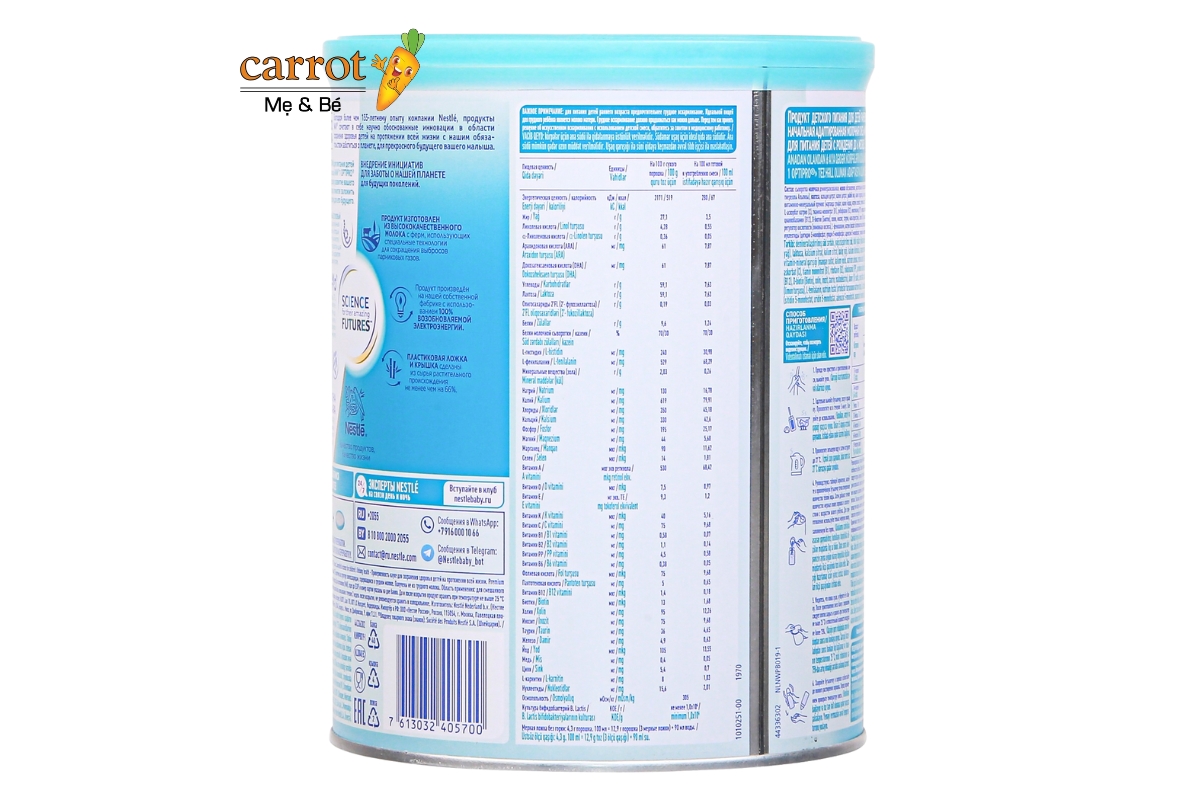 thành phần dinh dưỡng sữa nan nga số 1