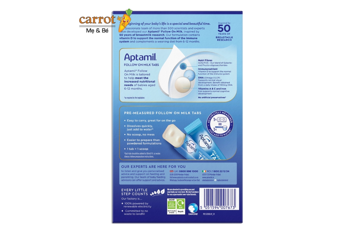 Sữa Thanh Aptamil Số 2 Tại Siêu Thị Mẹ Và Bé Carrot Đà Nẵng