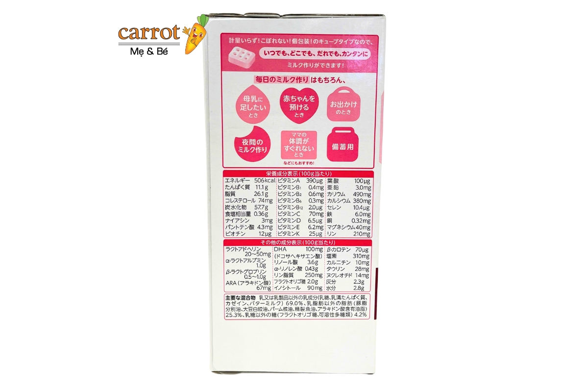 thành phần dinh dưỡng sữa thanh meiji 0 1