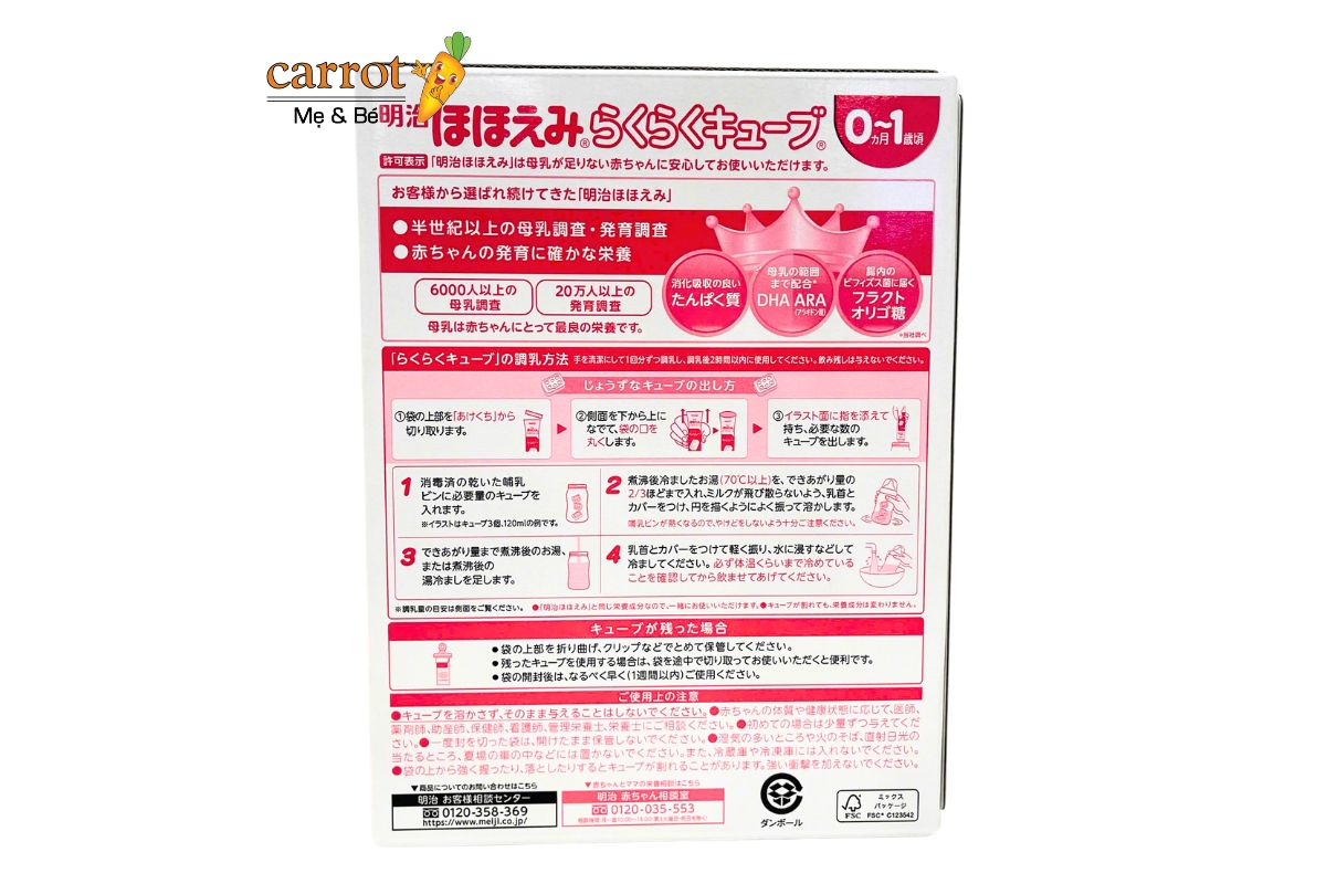 cách pha sữa thanh meiji 0 1