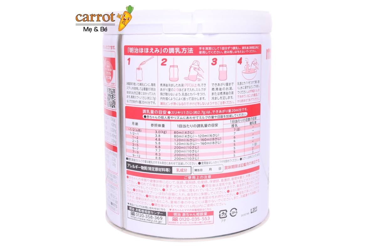 Cách pha sữa Meiji 0-1