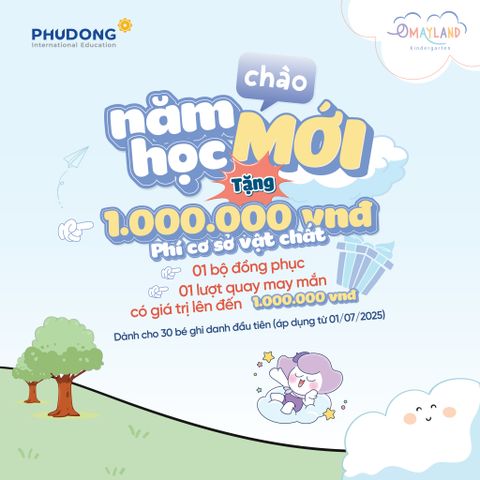 NHẬP HỌC NGAY, NHẬN ƯU ĐÃI LIỀN TAY Ở OMAYLAND KINDERGARTEN