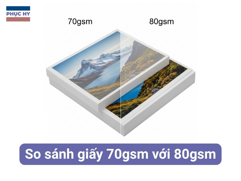So sánh chi tiết Giấy A4 70gsm với A4 80gsm
