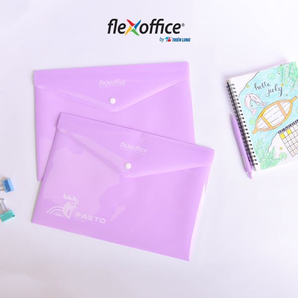 Bìa nút Pazto hồng Pastel Flexoffice FO-CBF009