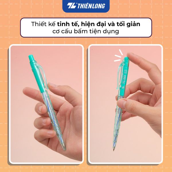Bút bi Thiên Long TL-061 – cơ chế bấm khế tiện lợi, dễ sử dụng
