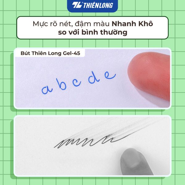 Công nghệ Quick Dry trên bút gel Thiên Long GEL-045