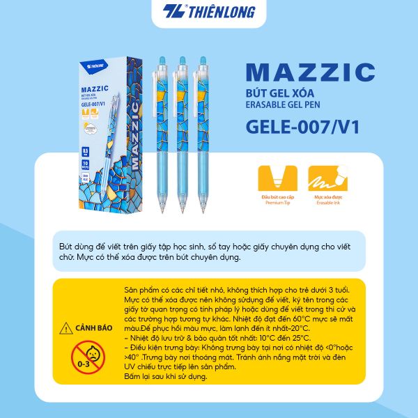 Bút Gel Xóa Được Mazzic Thiên Long GELE-007/V1