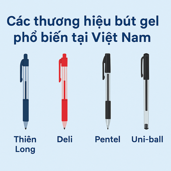 Các thương hiệu bút gel phổ biến tại Việt Nam