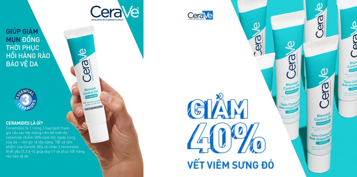 Cùng Chanh Cosmetic Box tìm hiểu “ Gel Giảm Mụn Cerave Mờ Thâm, Thu Nhỏ Lỗ Chân Lông 40ml Blemish Control Gel ”