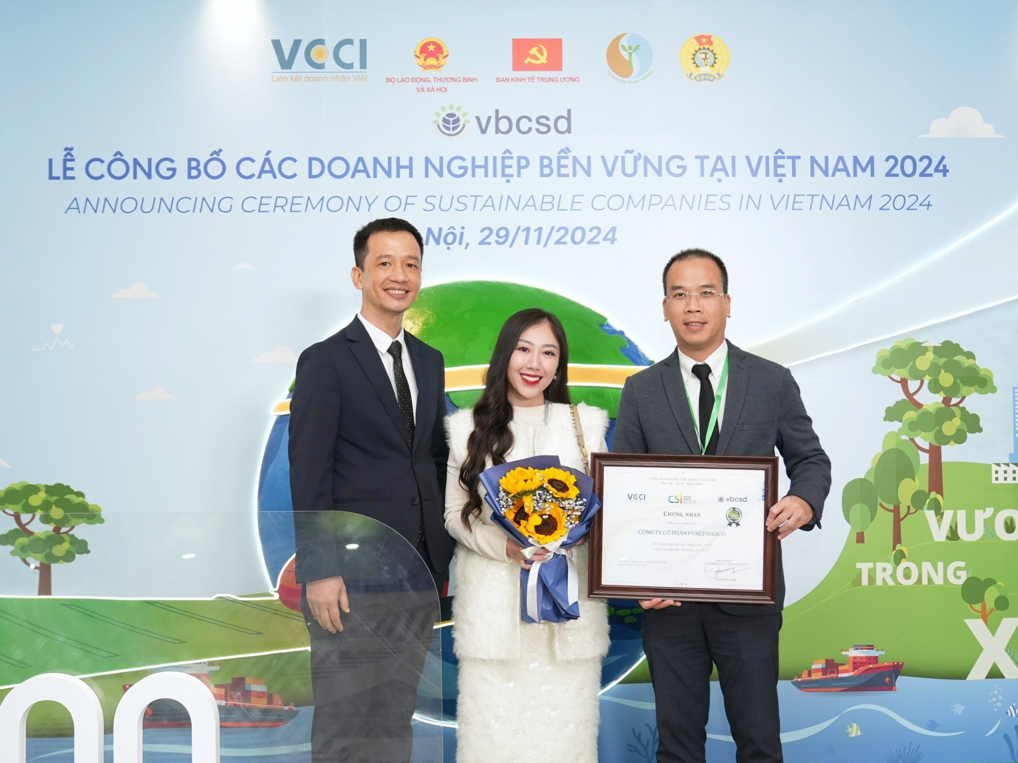 Giải thưởng CSI 2024: STADA Pymepharco được vinh danh trong Top 100 Doanh nghiệp Phát triển Bền vững tại Việt Nam