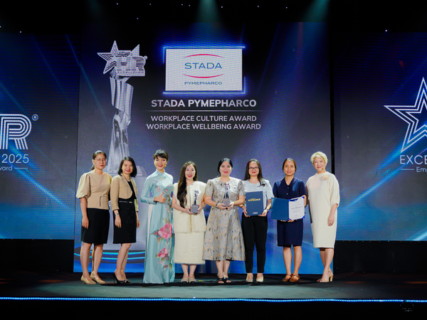 STADA Pymepharco vinh dự nhận Giải thưởng HR Excellence 2025 cho 2 hạng mục Văn hóa Doanh nghiệp & Phúc lợi dành cho Nhân viên