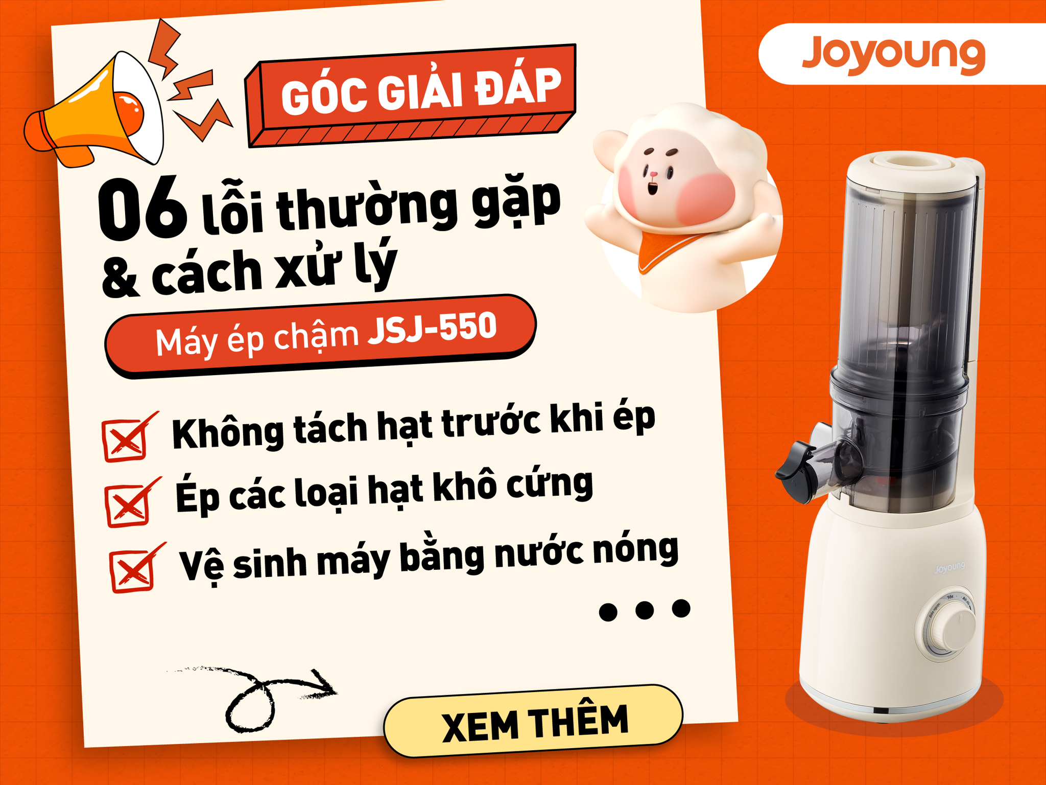 Top 6 Lỗi Thường Gặp Khi Sử Dụng Máy Ép Chậm Joyoung JSJ-550 Và Cách Khắc Phục