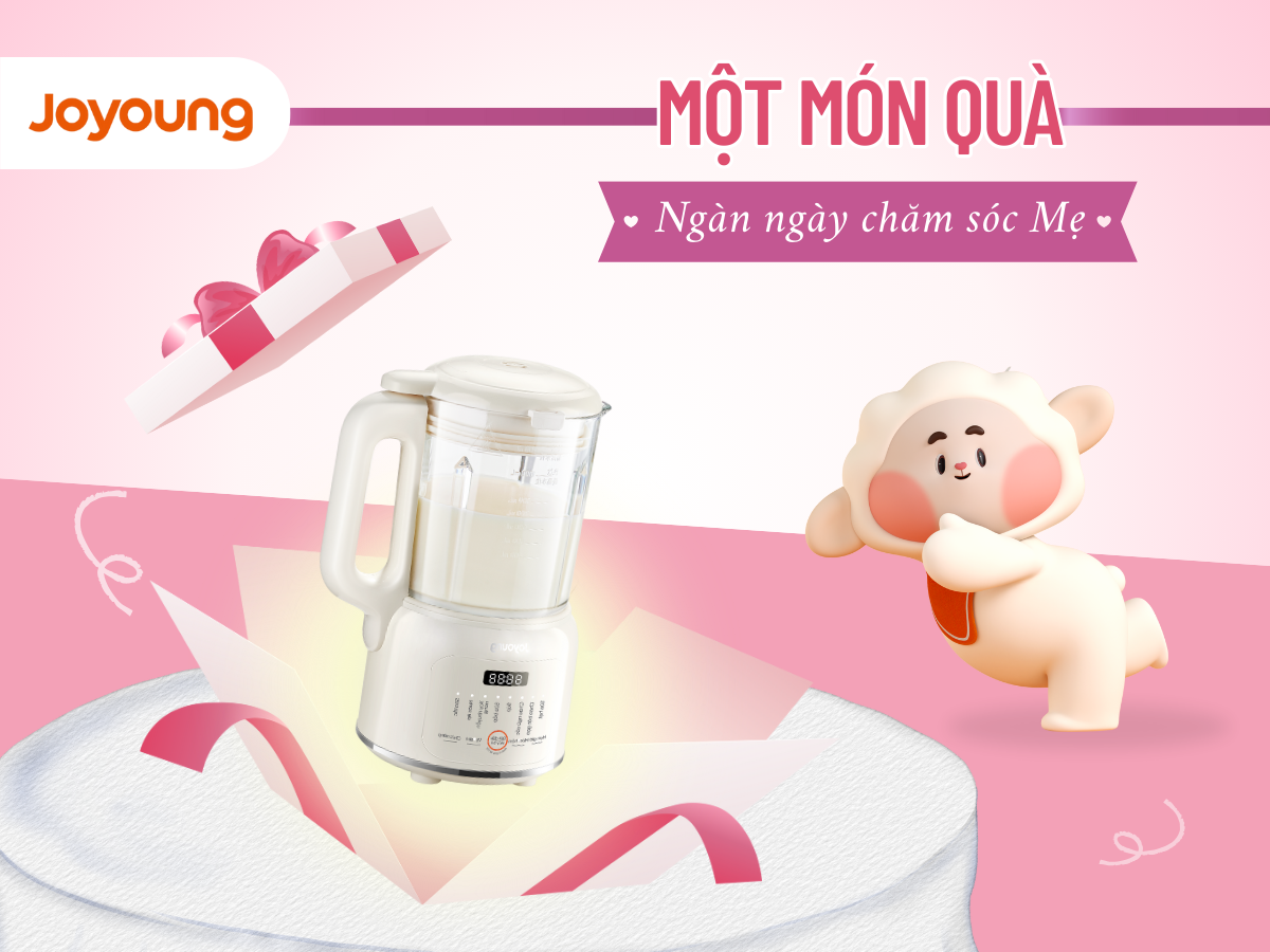 Một Món Quà - Ngàn Ngày Chăm Sóc Mẹ Cùng Máy Nấu Sữa hạt Joyoung JSM-135