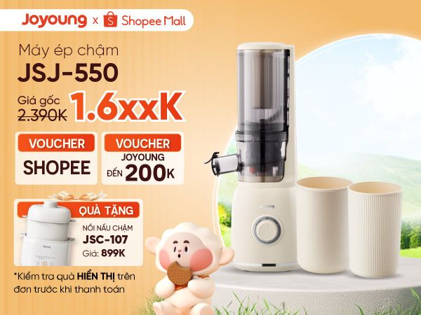 Tháng 4 Khuyến Mãi Lớn, Tặng Bạn Quà To Trị Giá 899K Khi Mua Máy Ép Chậm Joyoung JSJ-550