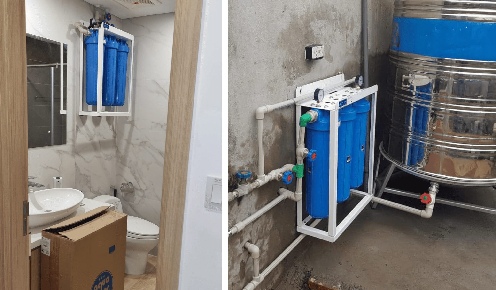 Máy lọc tổng 3 cấp Big Blue 20 inch lắp đặt đa dạng mọi vị trí trong nhà