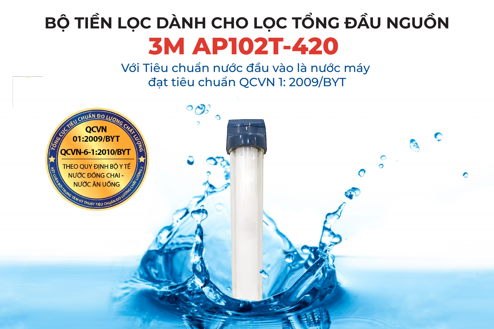 Bộ tiền lọc 3M AP102T-420 đã gây ấn tượng với khả năng cải thiện đáng kể chất lượng nước