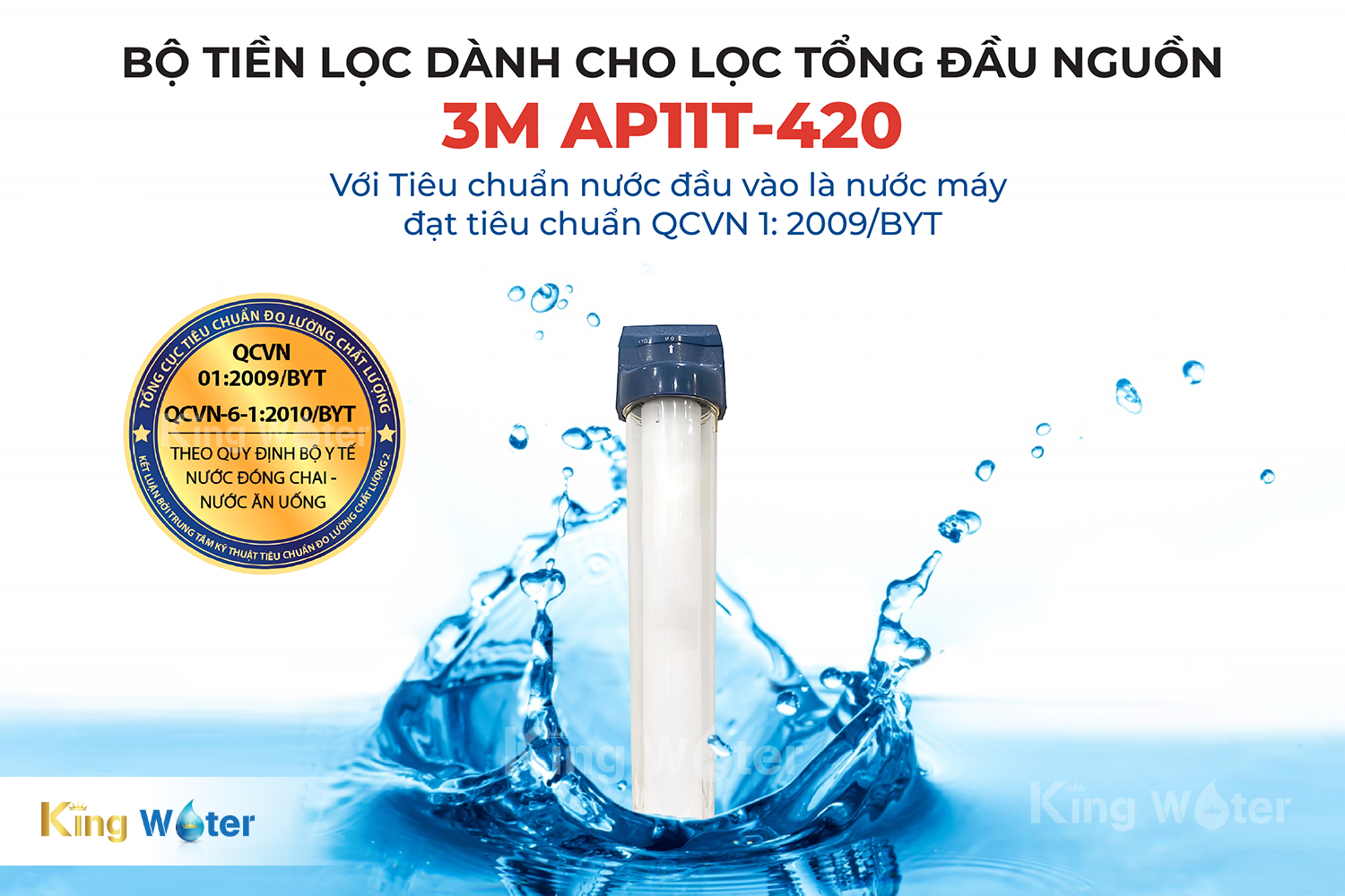 Lọc chặn 3M AP11T-420 cải thiện chất lượng nước sinh hoạt