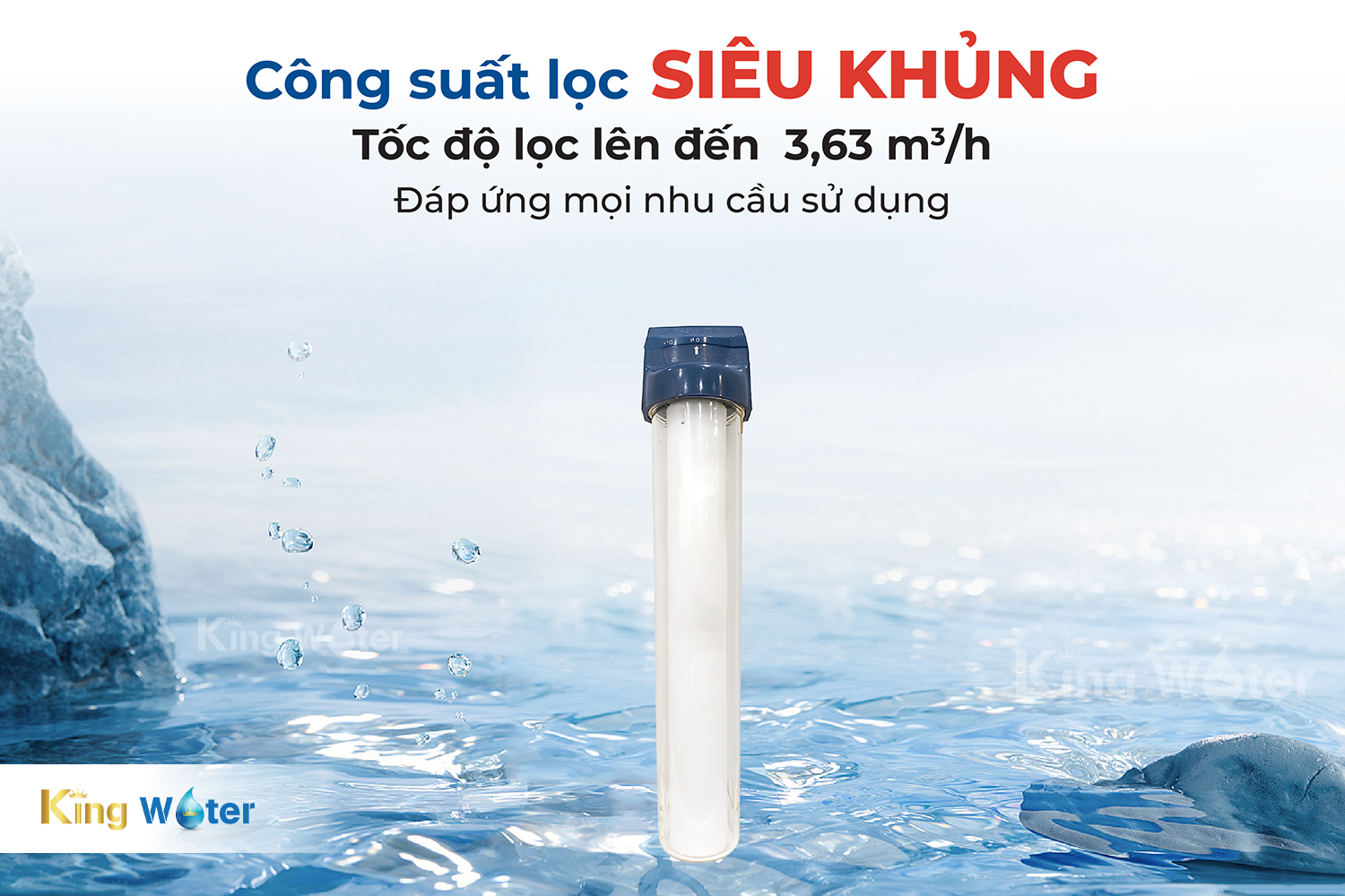 Cột&nbsp;lọc nước 3M AP11T-420 có công suất lọc lên đến 3,63 m³/h